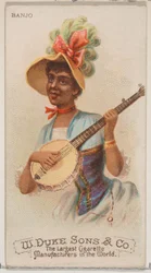 Banjo, aus der Serie Musikinstrumente N82 für Duke-Zigaretten, 1888