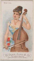 Bassgeige, aus der Serie Musikinstrumente N82 für Duke-Zigaretten, 1888