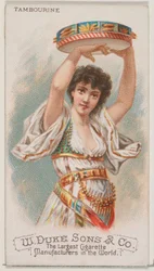 Tamburin, aus der Serie Musikinstrumente N82 für Duke-Zigaretten, 1888