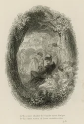 Szene aus Windsor Forest, von Alexander Pope (Gravur)