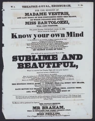 Theaterprogramm für das Theatre Royal, Edinburgh