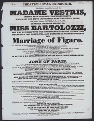 Theaterprogramm für das Theatre Royal, Edinburgh, 8. Oktober 1829