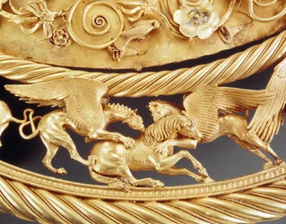 Greifen greifen ein Pferd an, (Detail)