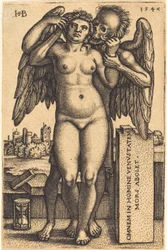 Der Tod und die stehende nackte Frau