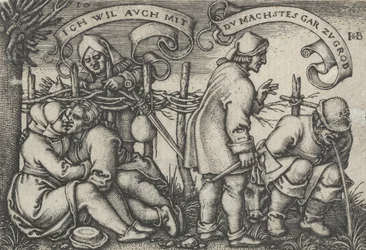 Bauern hinter der Hecke, aus Das Fest der Bauern oder die zwölf Monate, 1546-47
