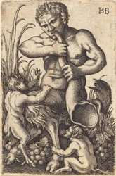 Satyr bläst ein Horn