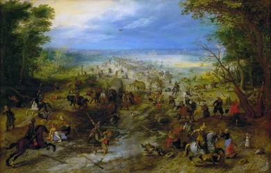 Angriff auf einen Wagenzug, um 1612