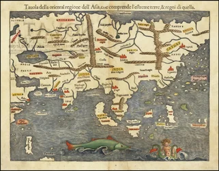 Karte von Asien von Sebastian Münster, 1550