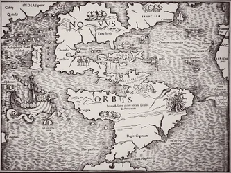 Karte von Amerika mit dem Atlantischen und Pazifischen Ozean