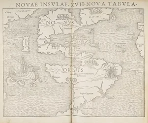 Karte von Nordamerika, Novae insulae, XVII nova tabula, Sebastian Munster