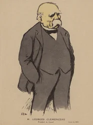 Georges Clemenceau, französischer Politiker (Farblithografie)