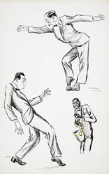 Zwei Herren im Smoking führen zu Saxophonmusik La Danse Havas auf, aus White Bottoms, veröffentlicht 1927