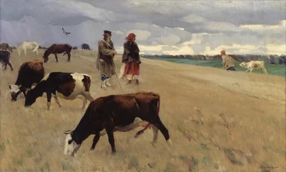 Auf dem Stoppelfeld, 1896