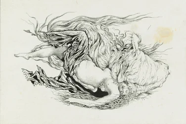 Chernomor und Lyudmila. Illustration zum Gedicht Ruslan und Lyudmila von A. Puschkin, 1921-1926