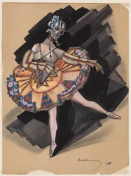 Die Feenpuppe. Kostümentwurf für Anna Pawlowa, 1924