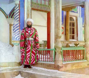 Ein Minister des Emirats Buchara in formeller Kleidung, ca. 1910 (Foto)