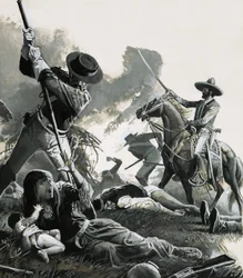 Im Jahr 1858 griffen zwei Truppen mexikanischer Kavallerie das Lager der Apachen an