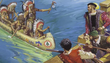 Jacques Cartiers zweite Reise den St. Lawrence hinauf