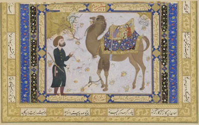 Kamel und Wärter, Safawiden-Periode, 1556-57