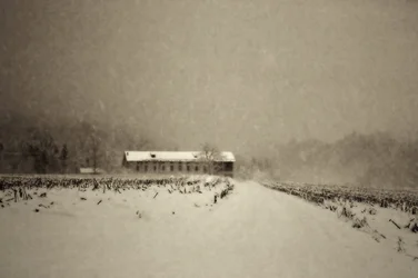 Winterliche Scheunenlandschaft