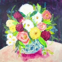 Lebendiges Blumenstillleben