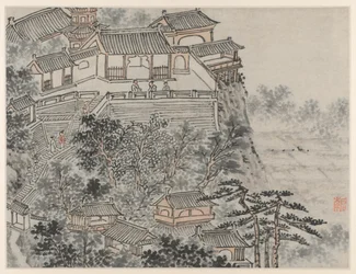 Zwölf Ansichten des Tigerhügels, Suzhou: Die Terrasse der fünf Weisen, nach 1490