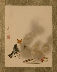 Fuchs am mystischen Feuer
