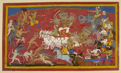 Kampf gegen den zehnköpfigen Dämonenkönig Ravana, 