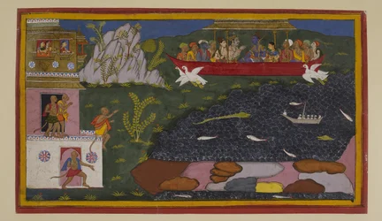 Rāma zeigt Sītā ihre Vergangenheit; Affen in Kiṣkindhā schließen sich ihrer Heimreise an
