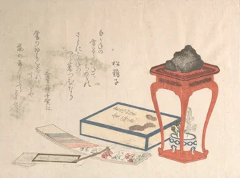 Ständer, Kasten und Schreibpapier, wahrscheinlich 1816
