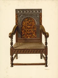 Eichenholzstuhl, Eigentum von Miss Dorothy Chune Fletcher