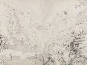 Die sechzehn Luohans, datiert 1667