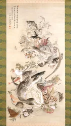 Fische, Krustentiere und Gemüse