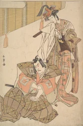 Der dritte Ichikawa Yaozo und Mimasu Tokujiro, wahrscheinlich 1785