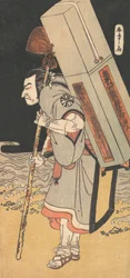 Der Schauspieler Nakamura Nakazo als rokuju-rokubu Pilger zum buddhistischen Tempel