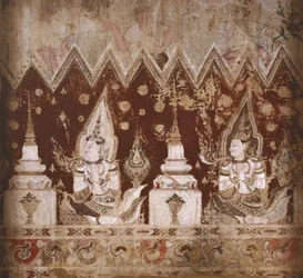 Detail der erhaltenen Wandmalereien