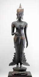 Stehende Uma, Sukhothai-Stil (vergoldete Bronze)