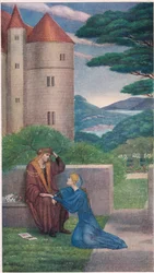 Der Prinz und Elsie im Garten. 