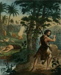 Die Ermordung Abels, aus einer von Edward Gover gedruckten Bibel