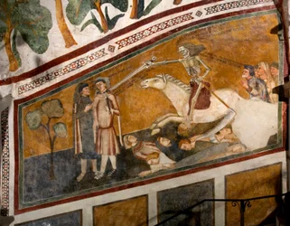 Der Triumph des Todes (Detail) eines Freskos der Schule von Siena