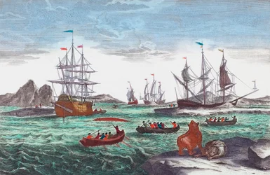 Walfangflotte vor Grönland im 18. Jahrhundert