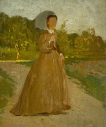 Frau im Garten, um 1864