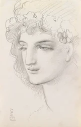 Studie eines bekränzten Kopfes, 1867