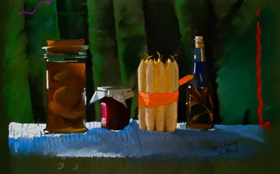 Weihnachten, Feigen in Brandy, 2000 (Pastell)