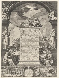Allegorie auf das Glaubensbekenntnis mit den vier Evangelisten