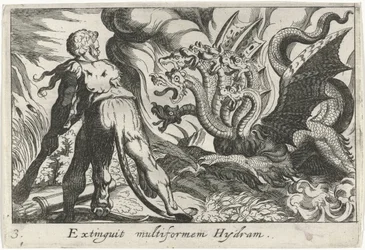Herkules im Kampf mit der Hydra von Lerna Extinguit multiformen Hydram (Titel auf Objekt) Herculische Themen (Serientitel)