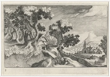 Landschaft mit einigen Gebäuden