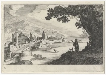 Stadtansicht mit einem Gebäude mit kuppelförmigem Dach