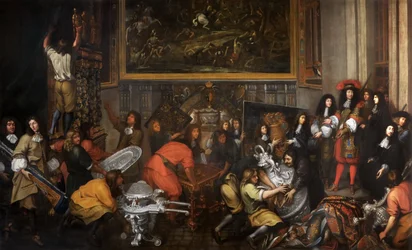 Ludwig XIV. besucht die Manufacture des Gobelins am 15. Oktober