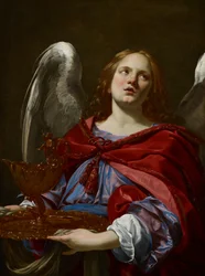 Engel mit Leidenswerkzeugen: Engel mit dem Gefäß und dem Handtuch für die Handwaschung des Pontius Pilatus